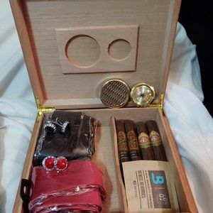 Humidor With Ties, Cufflinks, Pocket Square.